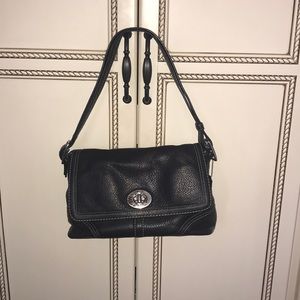 Vintage Coach black leather handbag